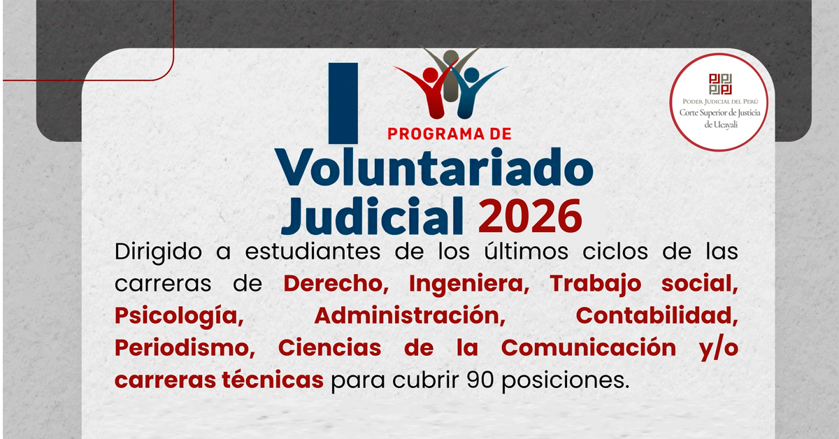  Programa de Voluntariado de la Corte Superior de Justicia de Ucayali 