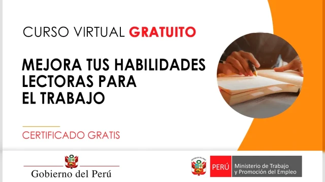 Curso online gratis certificado "Mejora tus habilidades lectoras para el trabajo" del Ministerio de Trabajo