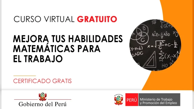 Curso online gratis certificado "Mejora tus habilidades matemáticas para el trabajo" del Ministerio de Trabajo