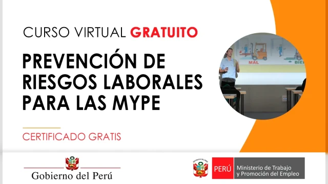 Curso online gratis certificado "Prevención de riesgos laborales para las MYPE" del Ministerio de Trabajo