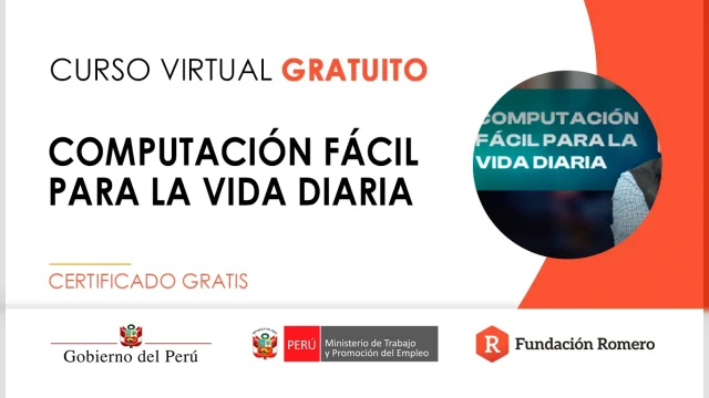 Curso online gratis certificado: "Computación fácil para la vida diaria"