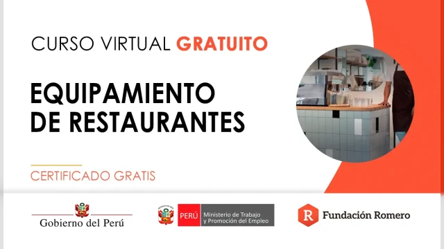  Curso online gratis certificado: "Equipamiento de restaurantes"
