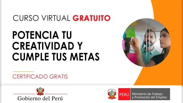 Curso online gratis certificado "Potencia tu creatividad y cumple tus metas" del MTPE