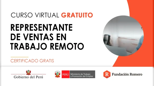 Curso online gratis certificado: "Representante de ventas en trabajo remoto"