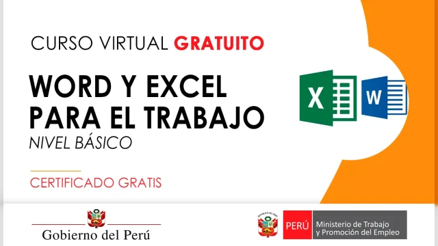 Curso online gratis certificado "Word y Excel para el trabajo - nivel básico" del MTPE